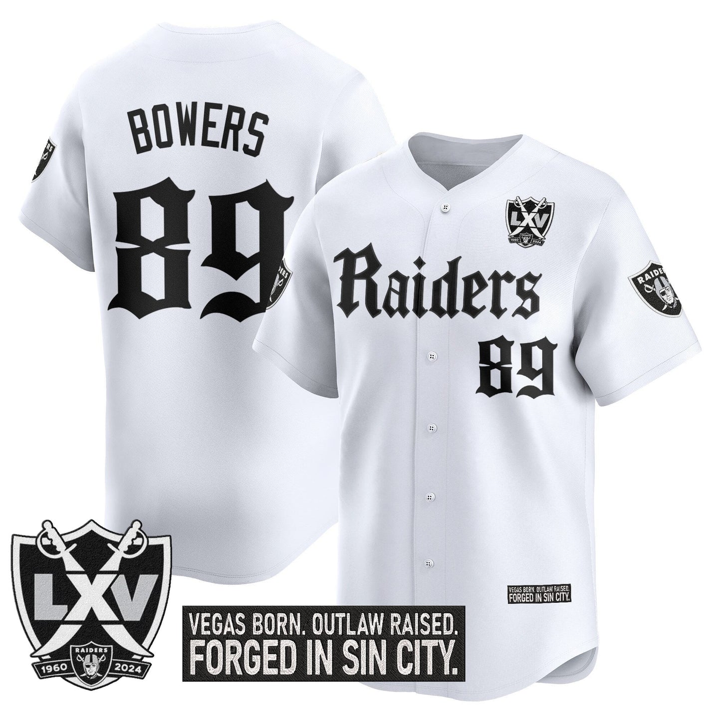 Las Vegas Raiders 'Gothic Sin City Shadows Edition' Vapor Baseball Jersey V2 - All Stitched