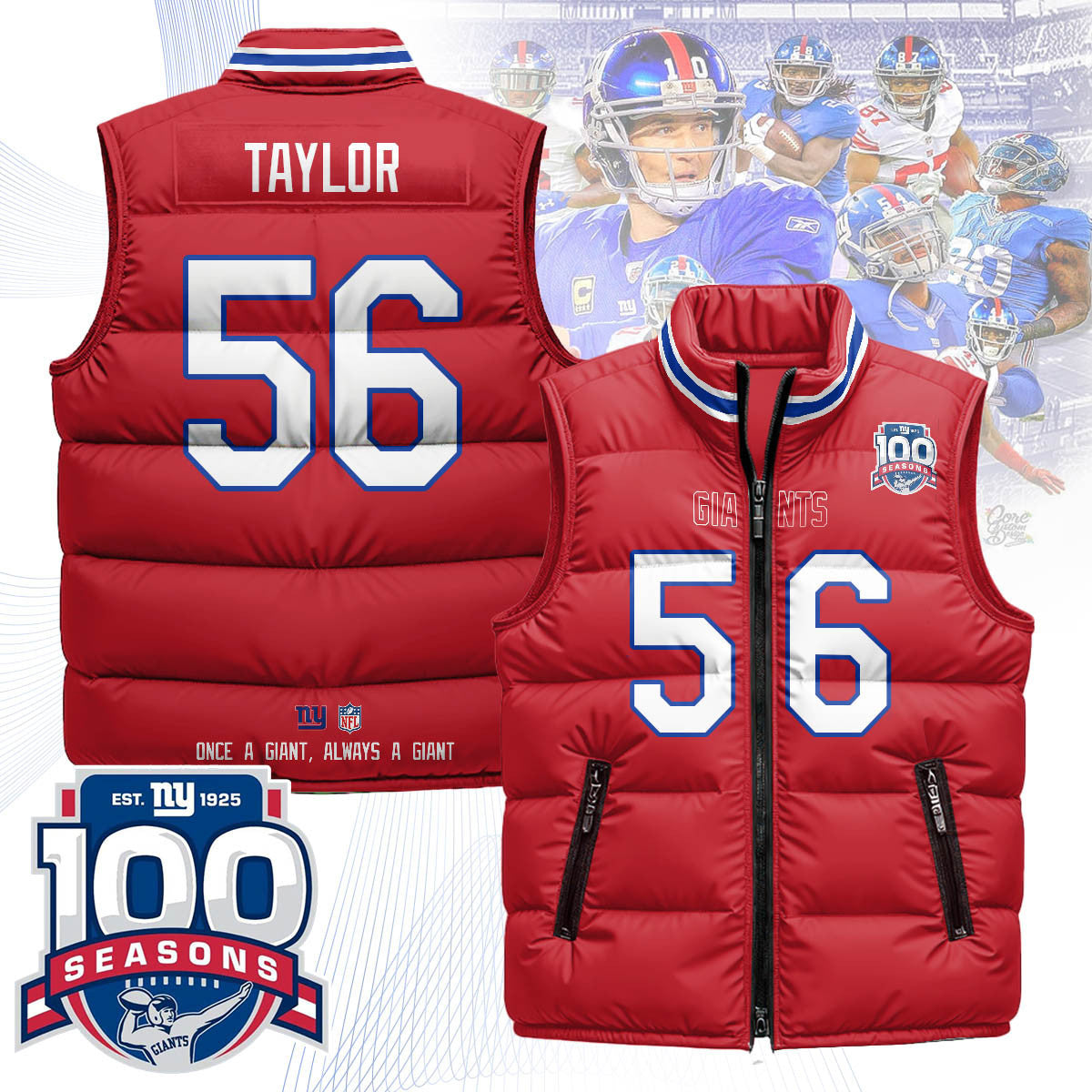 NYG Unisex Puffer Vest