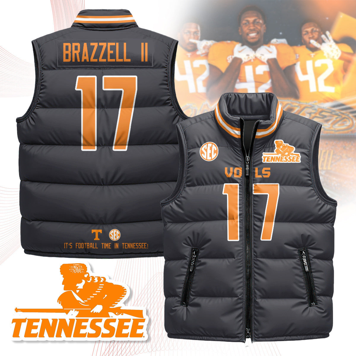 Tennessee Volunteers Unisex Puffer Vest