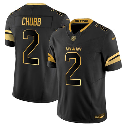 Men's Miami Dolphins 2025 "Rivalries" Gold Vapor Limited Jersey - All Stitched