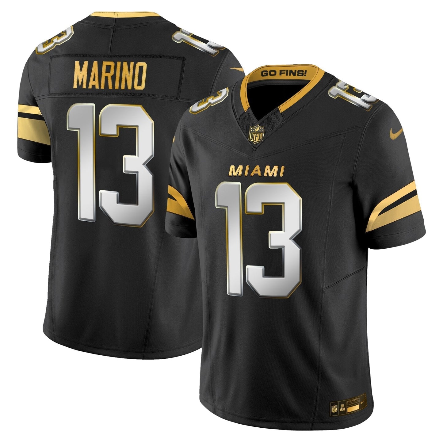 Men's Miami Dolphins 2025 "Rivalries" Gold Vapor Limited Jersey - All Stitched