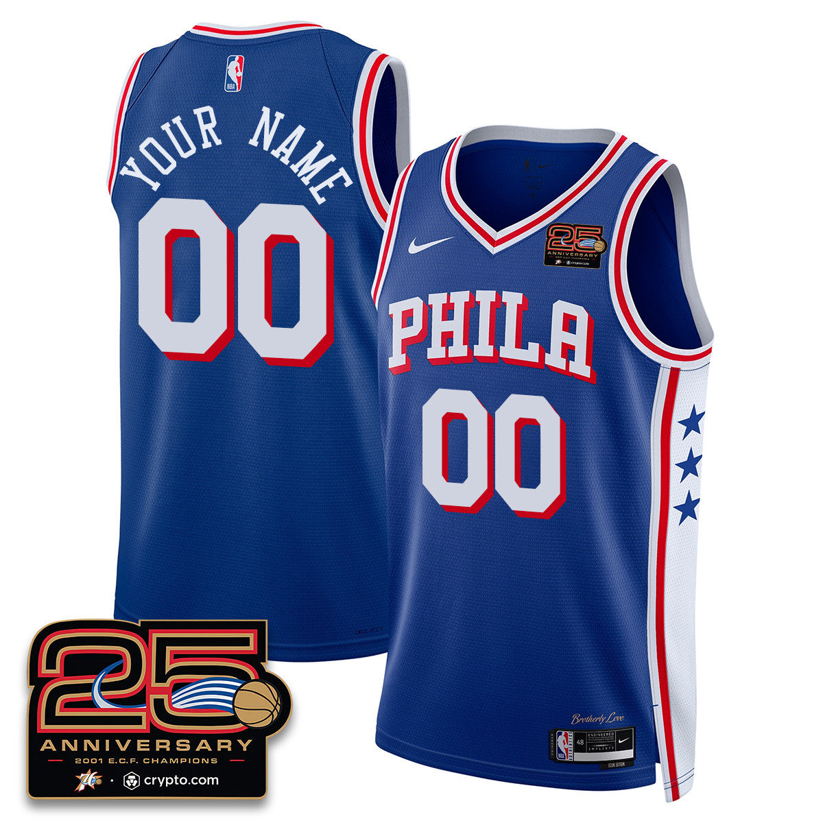 Philadelphia 76ers 25th Anniversary Jersey - All Stitched