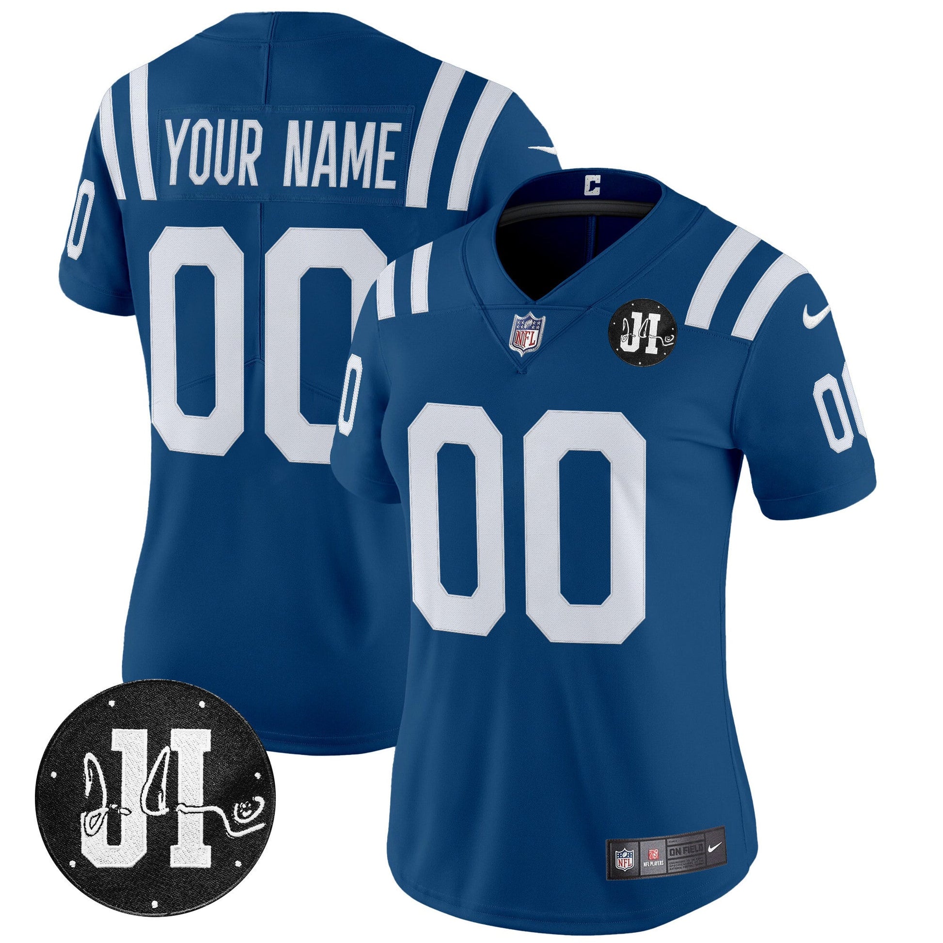 Indianapolis Colts 2025 Jim Irsay Patch Vapor Limited Custom Jersey - All Stitched