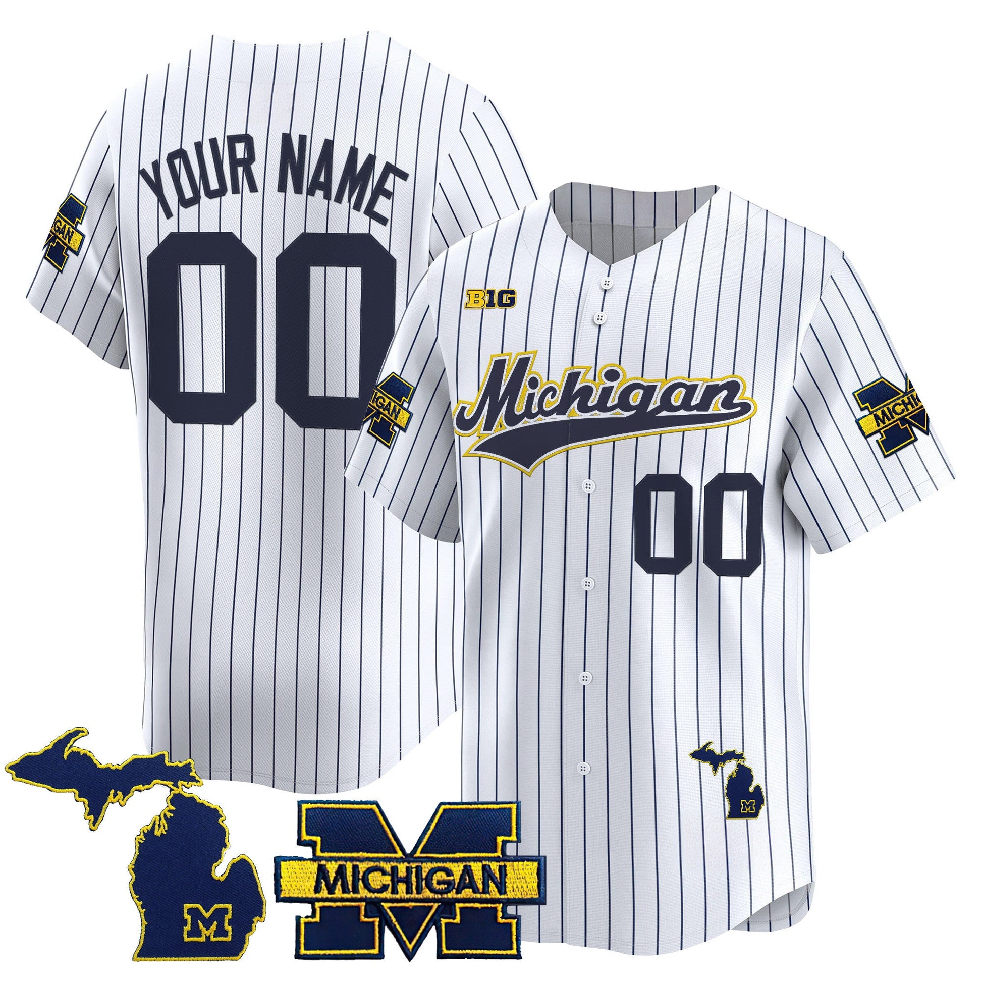 Michigan Wolverines 2025 Vapor Baseball Custom Jersey - All Stitched