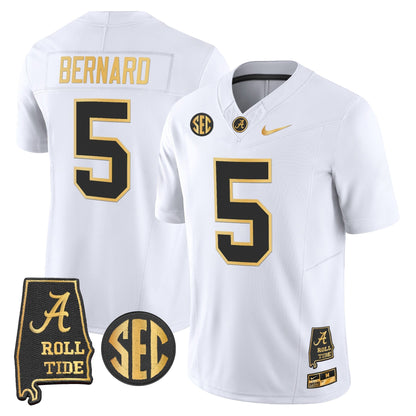 Men's Alabama Crimson Tide 2025 Gold Vapor Limited Jersey - Alabama Map - All Stitched