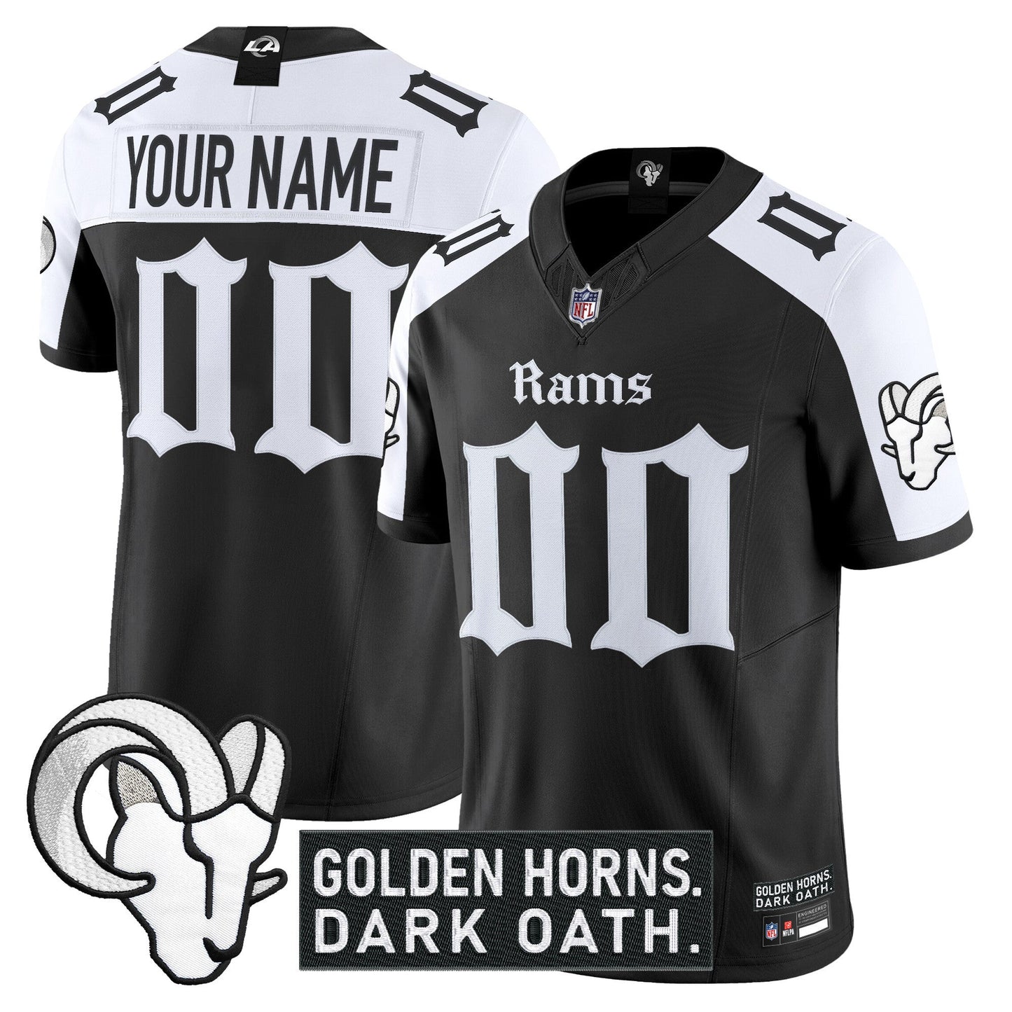 Los Angeles Rams 'Gothic Horns Reforged Edition' Vapor Limited Custom Jersey - All Stitched
