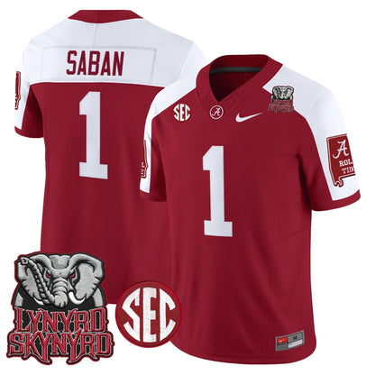 Men's Alabama Crimson Tide x Lynyrd Skynyrd Vapor Limited Jersey - Alabama Map - All Stitched
