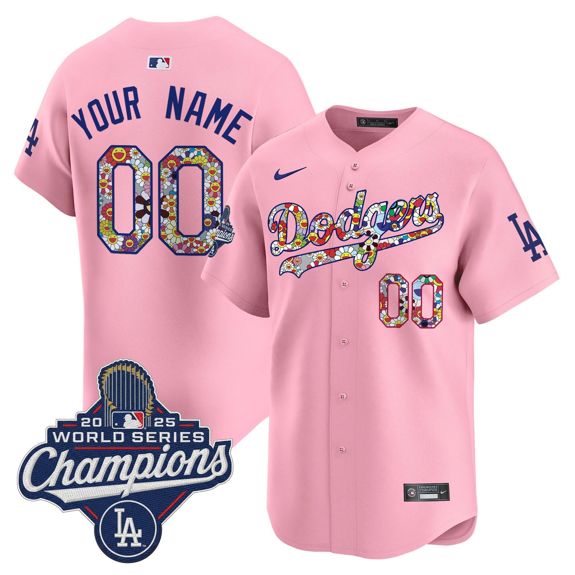 Dodgers 2025 World Series Champions x Takashi Murakami Vapor Premier Limited Custom Jersey - Stitched
