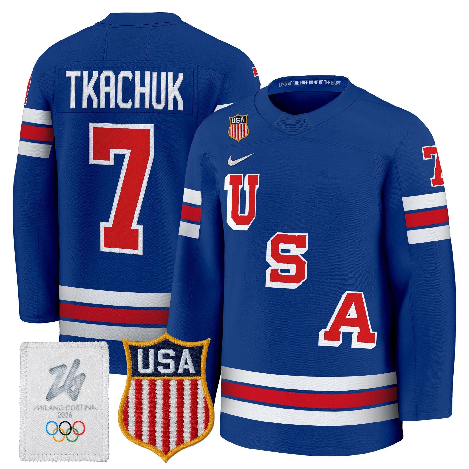Men's 2026 USA Olympic Premium Hockey Jersey - All Stitched