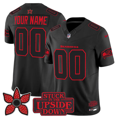 Seattle Seahawks 'Stranger Things Edition' Vapor Limited Custom Jersey - All Stitched
