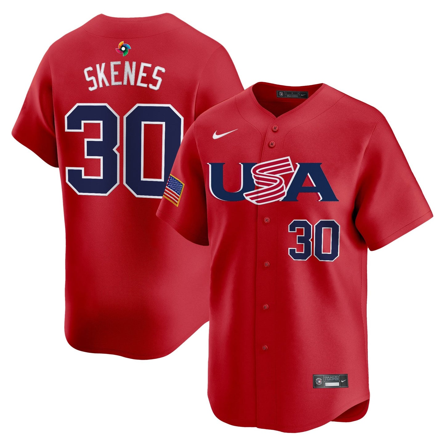 Men's Team USA World Baseball Classic Vapor Premier Jersey - 2026 Roster (Projected Number) - All Stitched