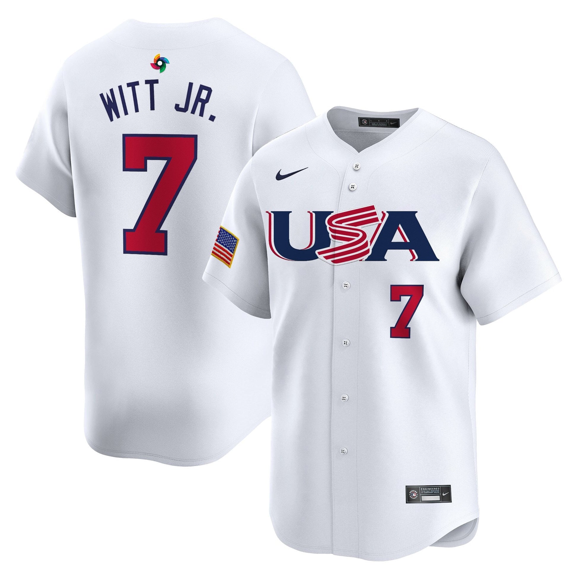 Men's Team USA World Baseball Classic Vapor Premier Jersey - 2026 Roster (Projected Number) - All Stitched