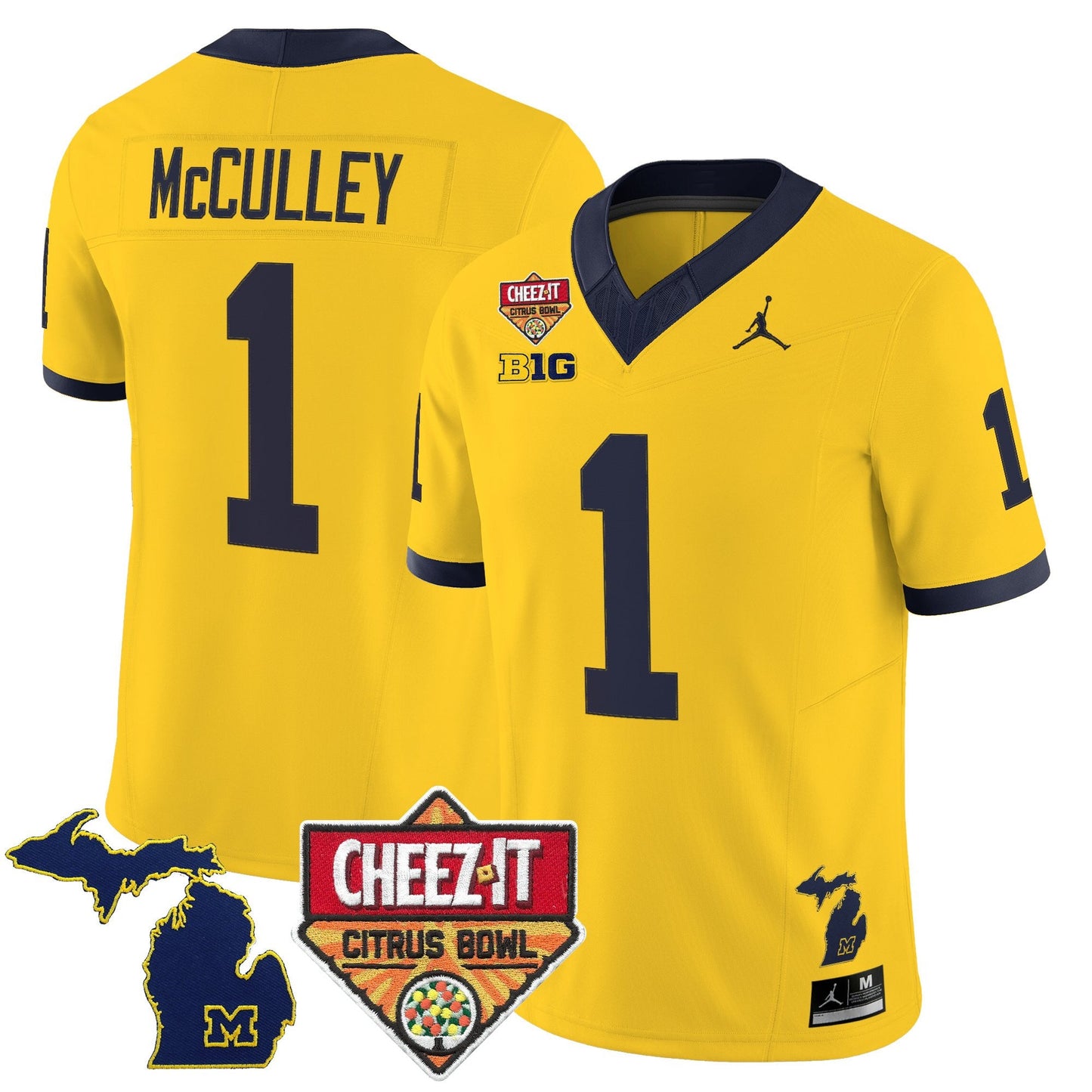 Men's Michigan Wolverines 2025 Cheez-It Citrus Bowl Vapor Limited Jersey - All Stitched