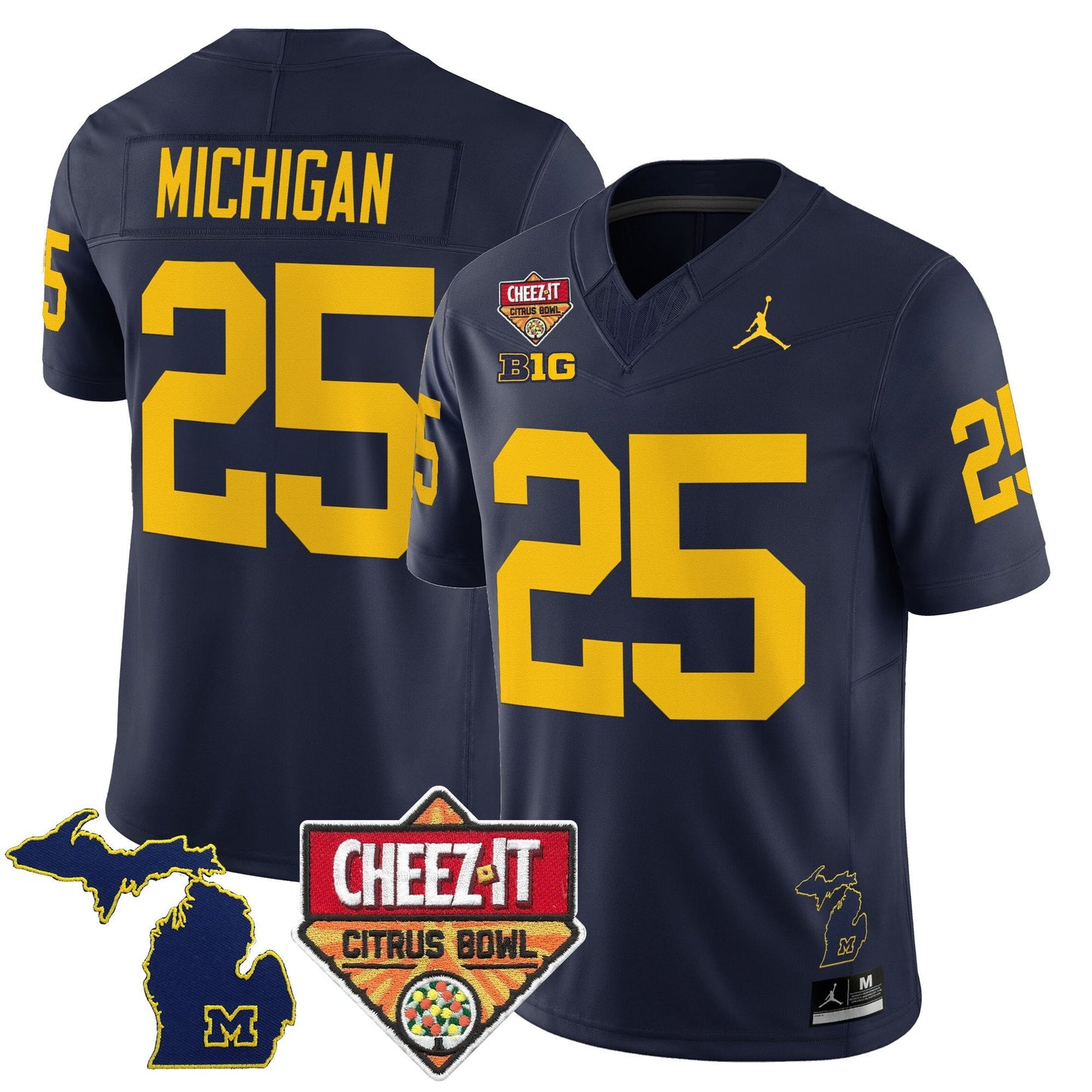 Men's Michigan Wolverines 2025 Cheez-It Citrus Bowl Vapor Limited Jersey - All Stitched