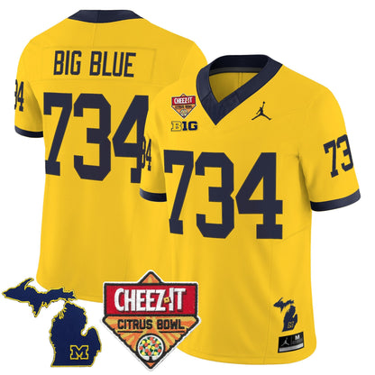 Men's Michigan Wolverines 2025 Cheez-It Citrus Bowl Vapor Limited Jersey - All Stitched