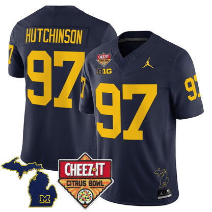 Men's Michigan Wolverines 2025 Cheez-It Citrus Bowl Vapor Limited Jersey - All Stitched