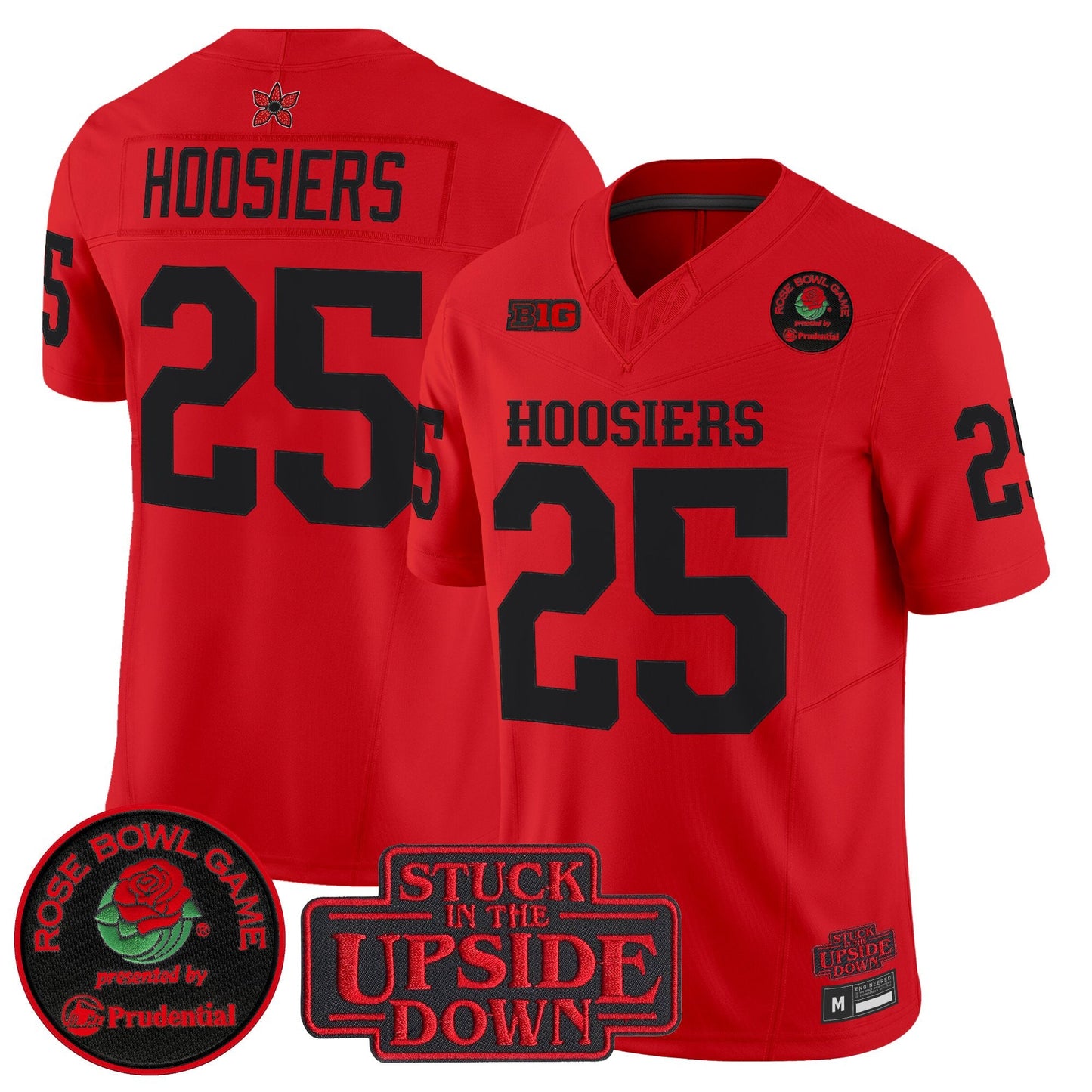 Men's Indiana Hoosiers 'Stranger Things Edition' Vapor Limited Jersey - 2025 Rose Bowl Patch - All Stitched