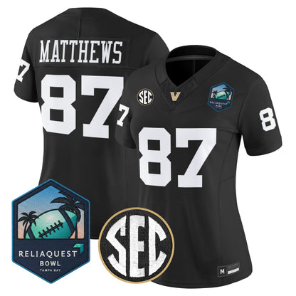 Women's Vanderbilt Commodores 2025 ReliaQuest Bowl Vapor Limited Jersey - All Stitched