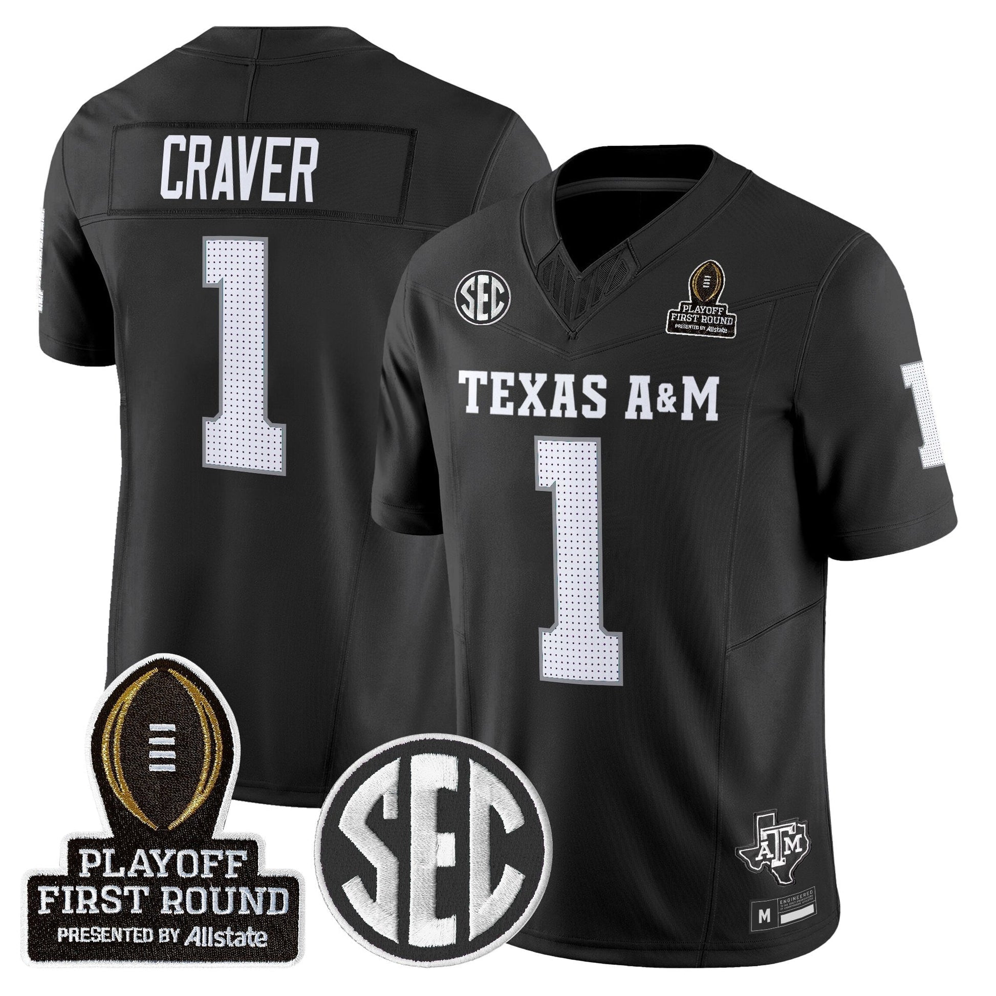 Men's Texas A&M Aggies 2025 Playoff First Round Vapor Limited Jersey - All Stitched