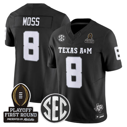 Men's Texas A&M Aggies 2025 Playoff First Round Vapor Limited Jersey - All Stitched