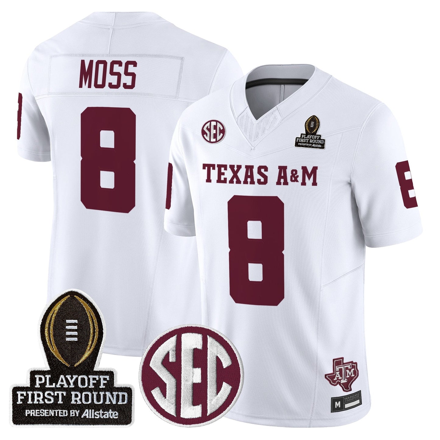 Men's Texas A&M Aggies 2025 Playoff First Round Vapor Limited Jersey - All Stitched