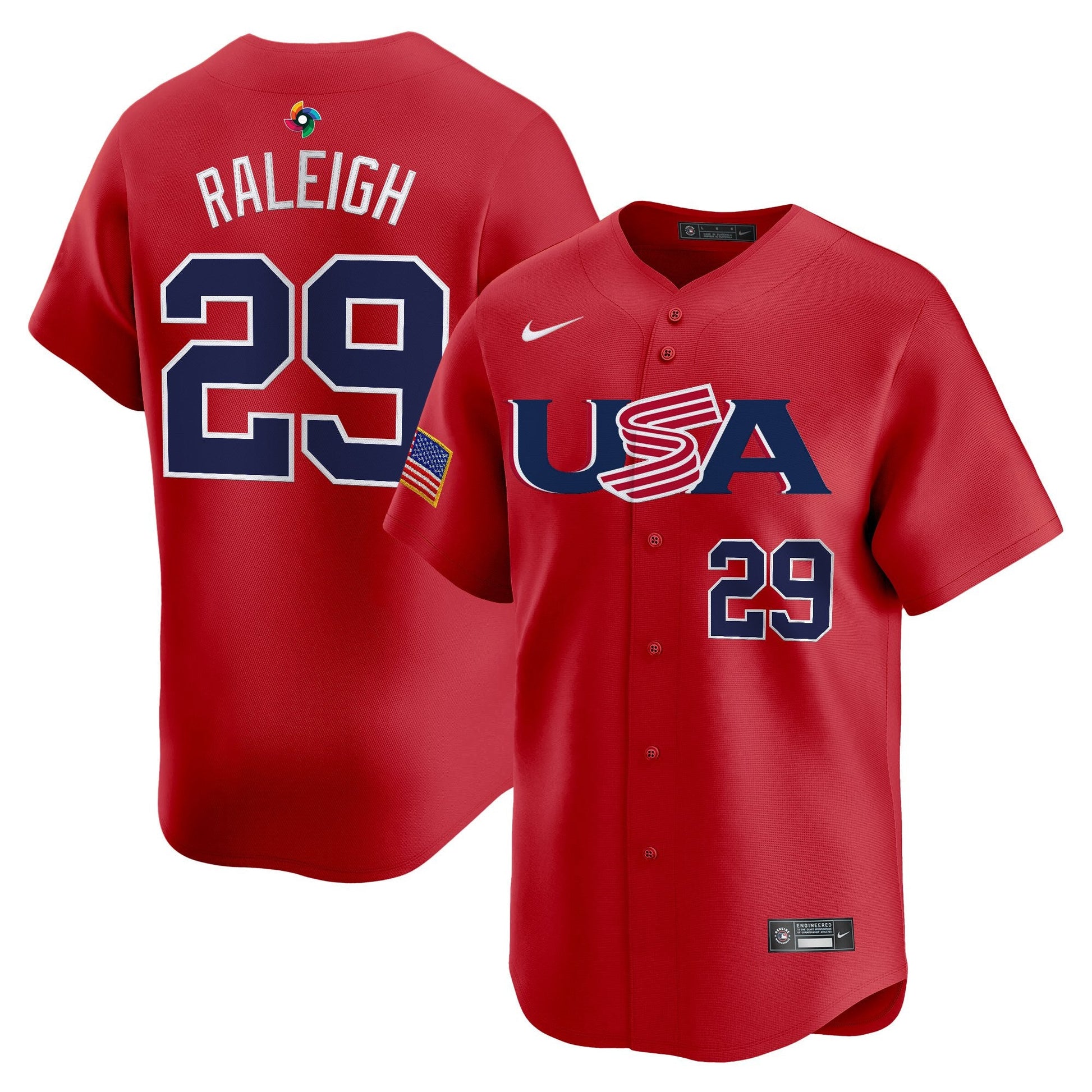 Men's Team USA World Baseball Classic Vapor Premier Jersey - 2026 Roster (Projected Number) - All Stitched