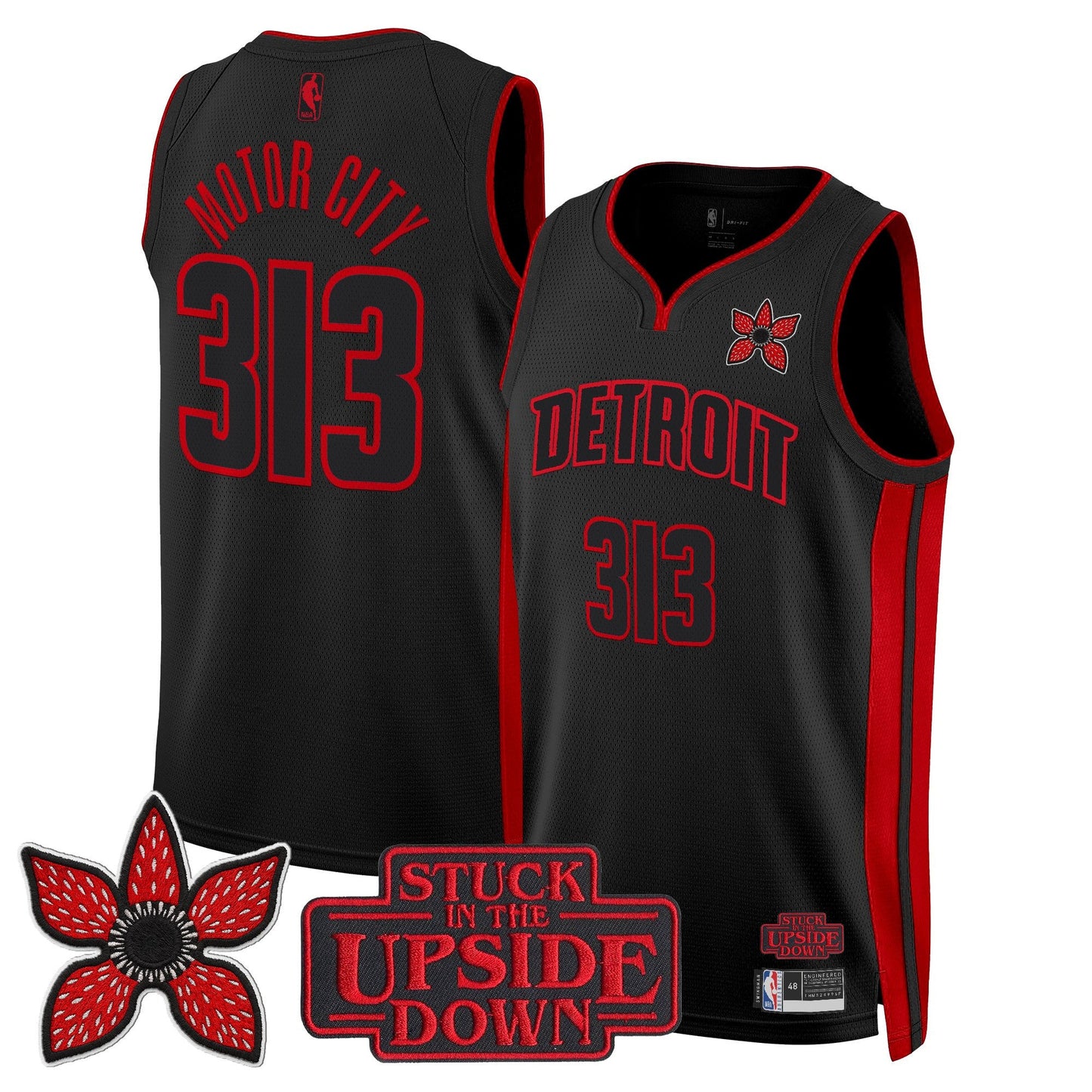 Men's Detroit Pistons 'Stranger Things Edition' Swingman Jersey - All Stitched