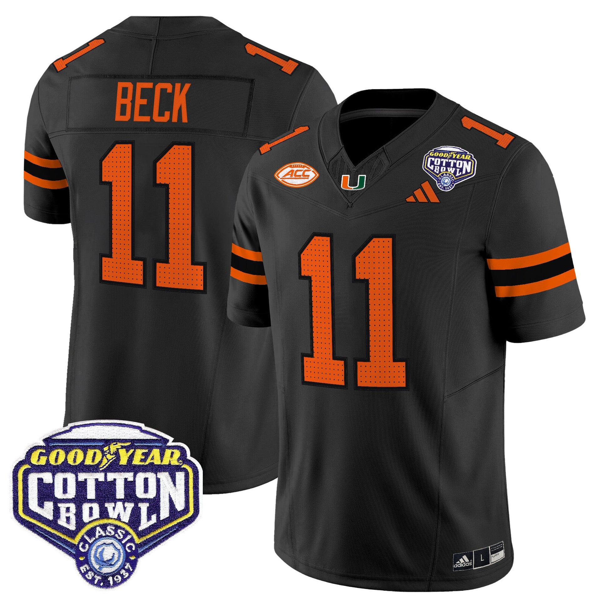 Men's Miami Hurricanes 2025 Vapor Limited Jersey - 2025 Cotton Bowl Patch - All Stitched