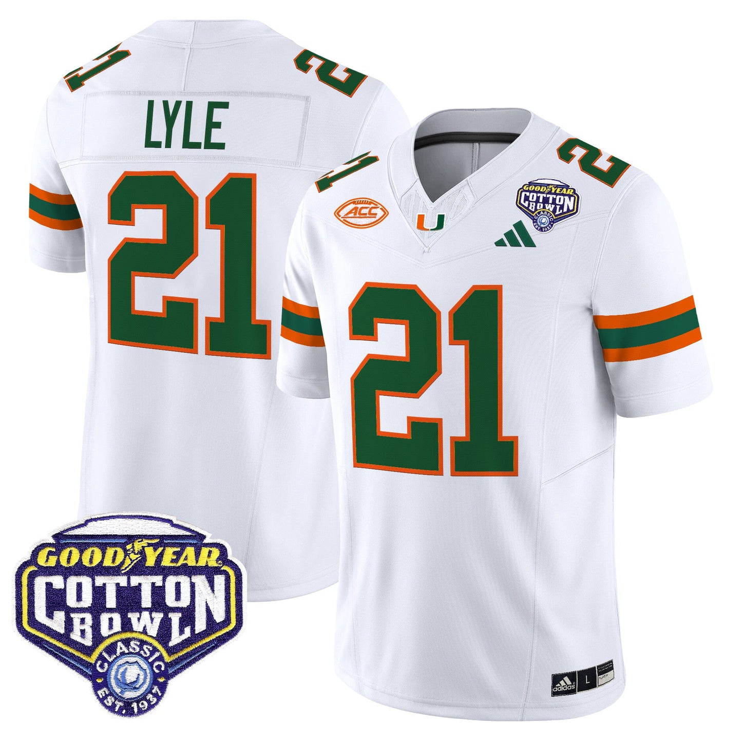 Men's Miami Hurricanes 2025 Vapor Limited Jersey - 2025 Cotton Bowl Patch - All Stitched