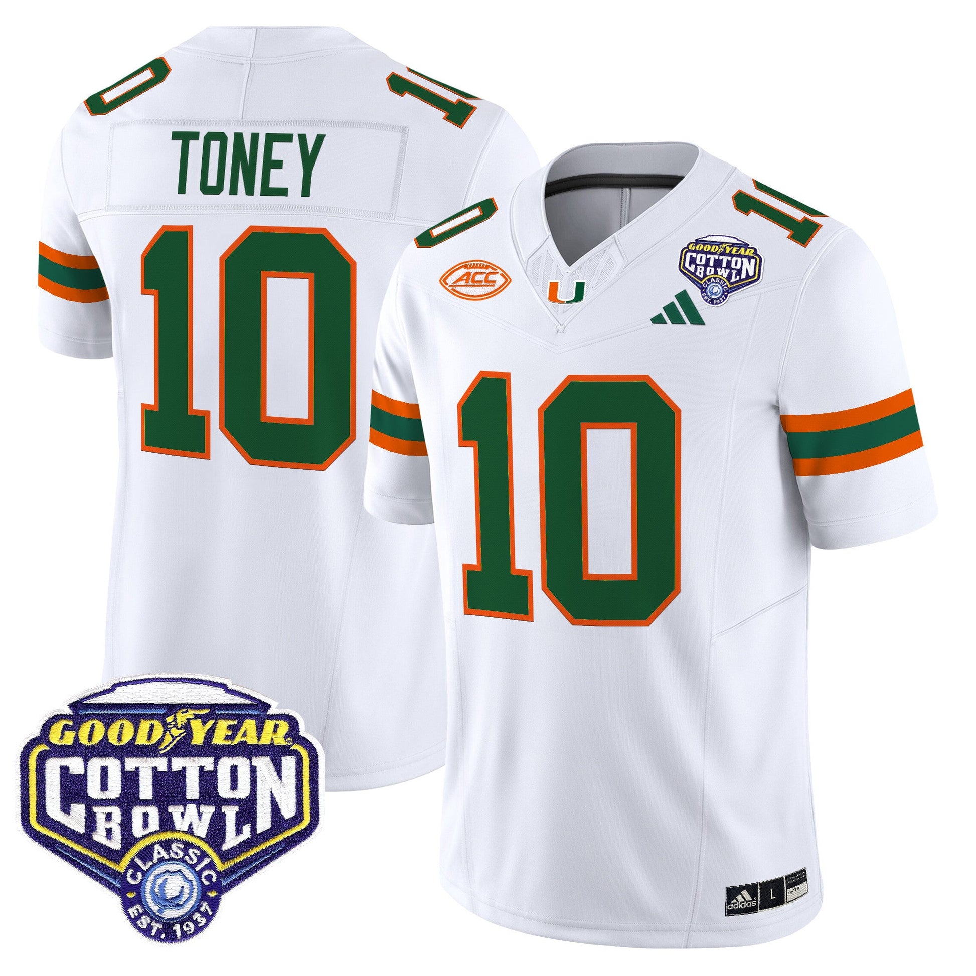 Men's Miami Hurricanes 2025 Vapor Limited Jersey - 2025 Cotton Bowl Patch - All Stitched