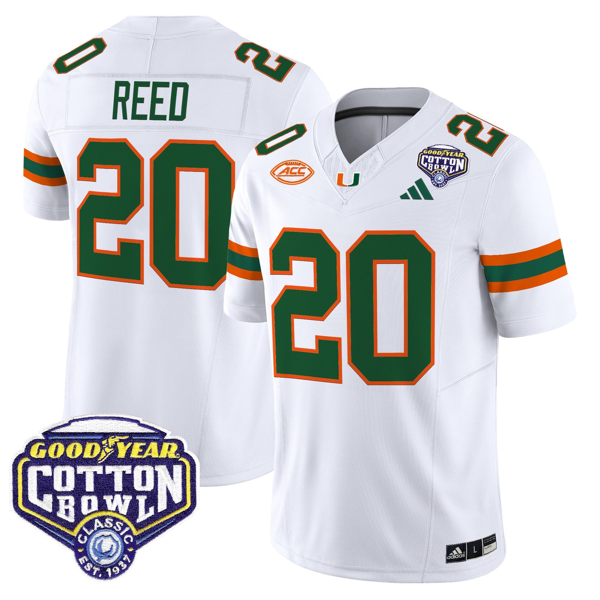 Men's Miami Hurricanes 2025 Vapor Limited Jersey - 2025 Cotton Bowl Patch - All Stitched