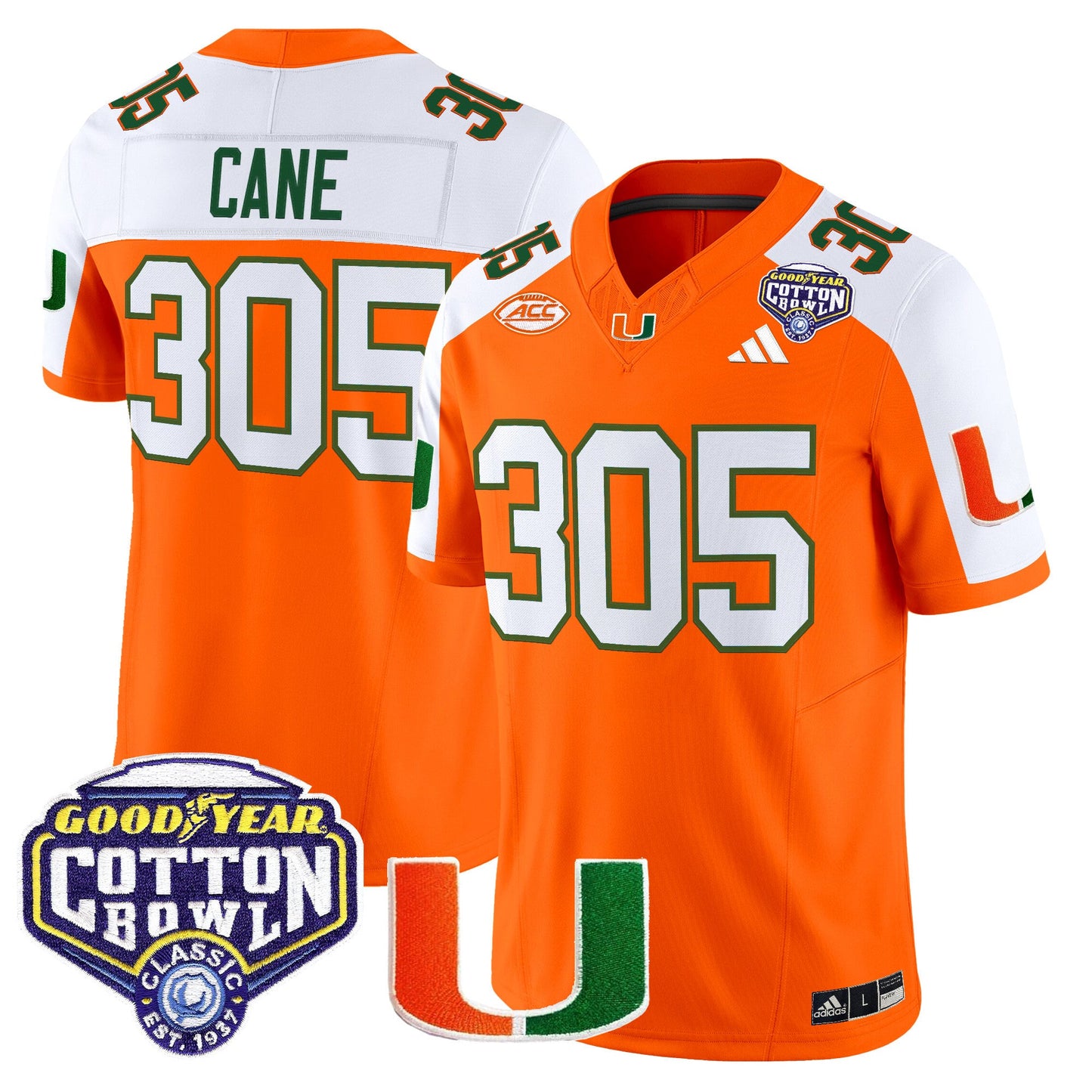 Men's Miami Hurricanes 2025 Vapor Limited Jersey - 2025 Cotton Bowl Patch - All Stitched
