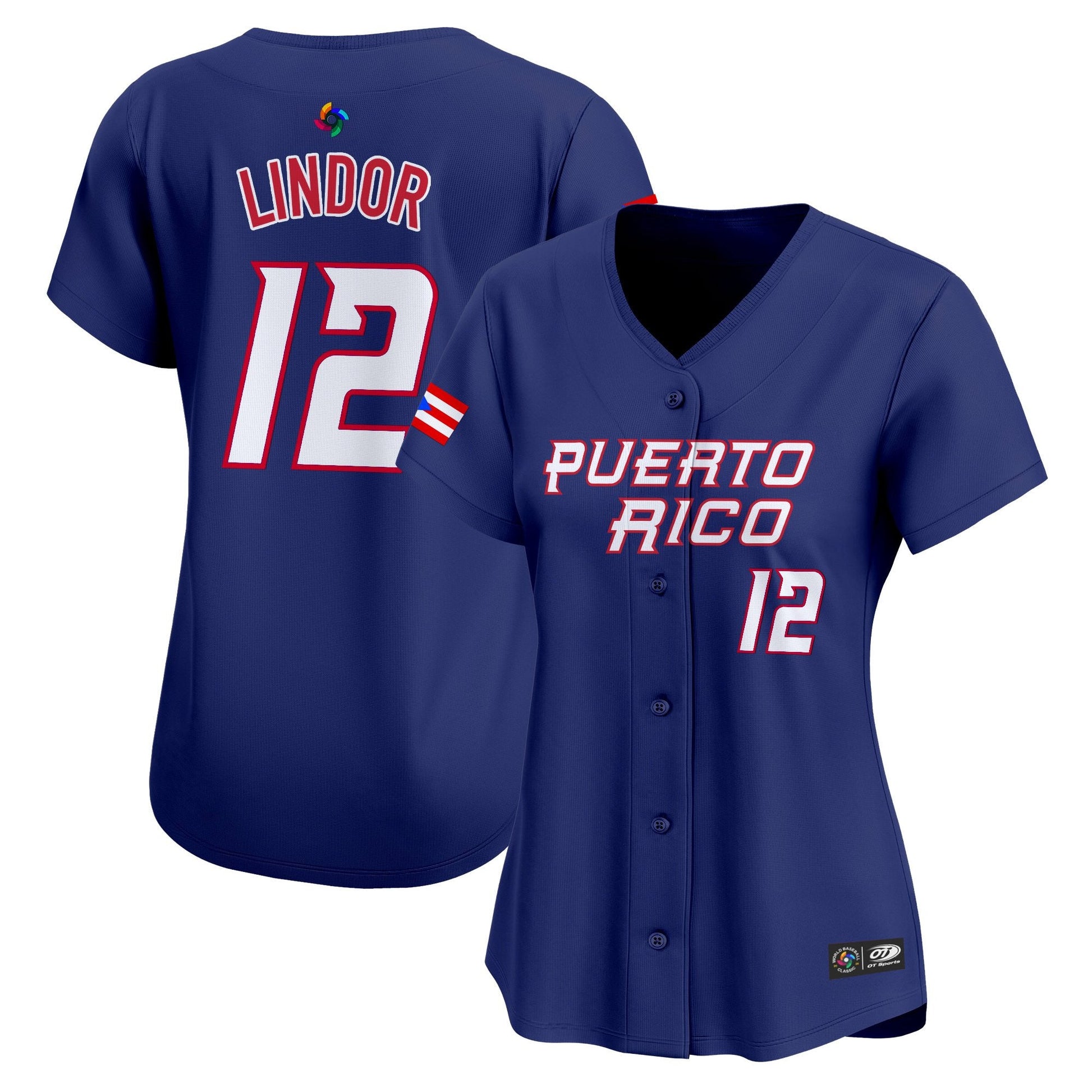 Women's Team Puerto Rico World Baseball Classic Vapor Premier Jersey - 2026 Roster - All Stitched