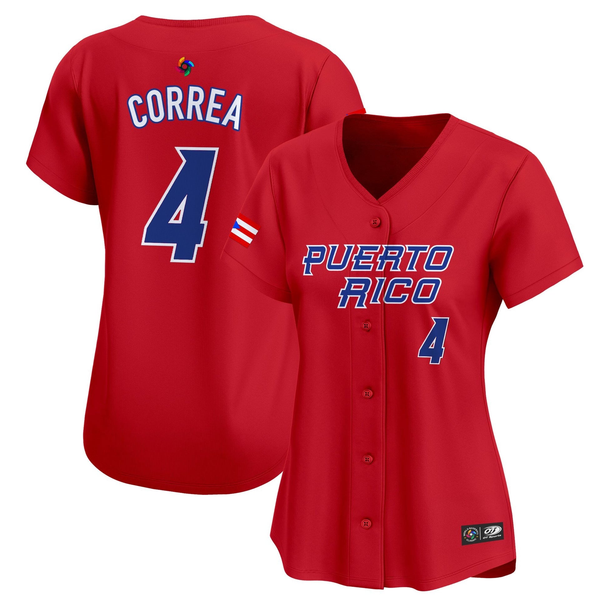 Women's Team Puerto Rico World Baseball Classic Vapor Premier Jersey - 2026 Roster - All Stitched