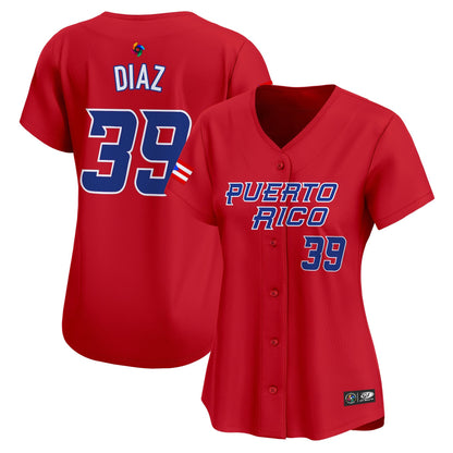 Women's Team Puerto Rico World Baseball Classic Vapor Premier Jersey - 2026 Roster - All Stitched