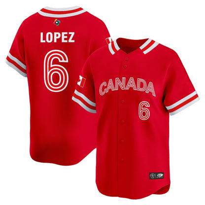 Men's Team Canada World Baseball Classic Vapor Premier Jersey - 2026 Roster (Projected Number) - All Stitched