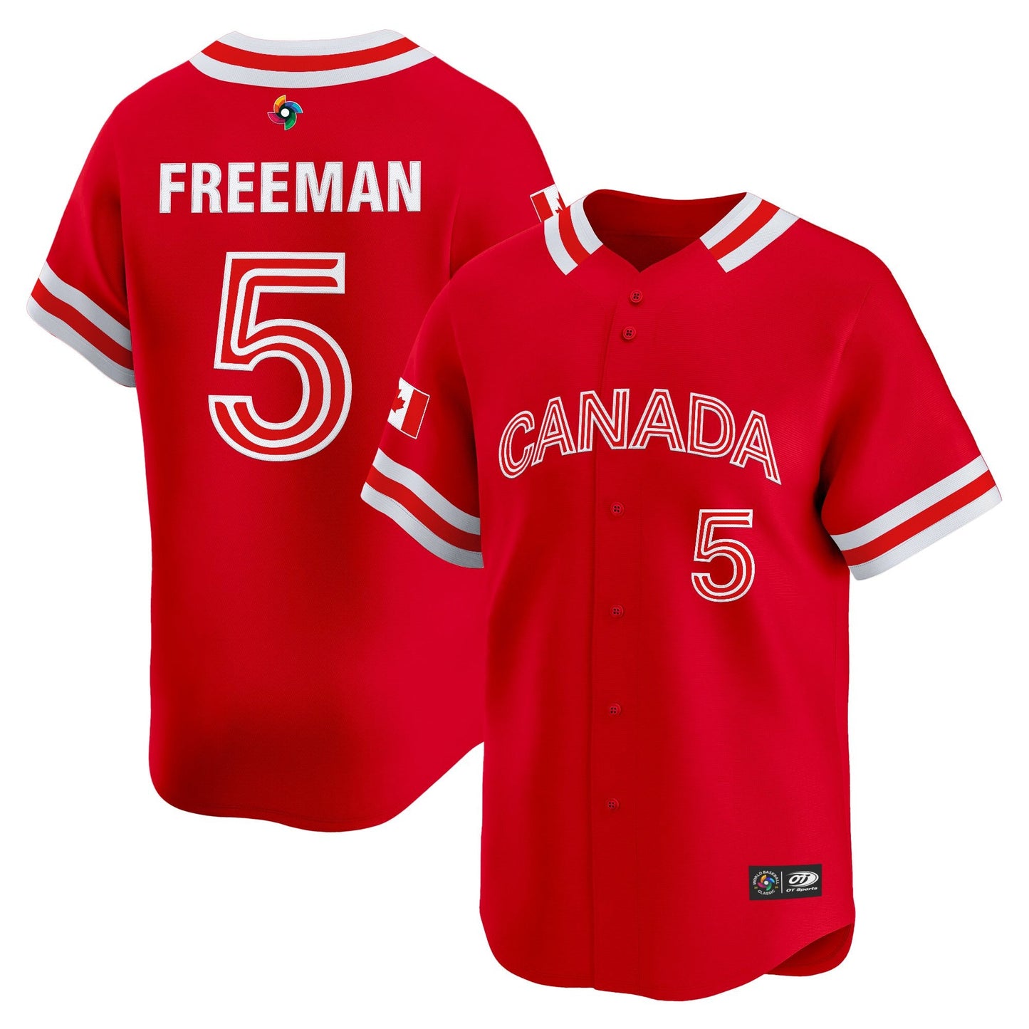 Men's Team Canada World Baseball Classic Vapor Premier Jersey - 2026 Roster (Projected Number) - All Stitched