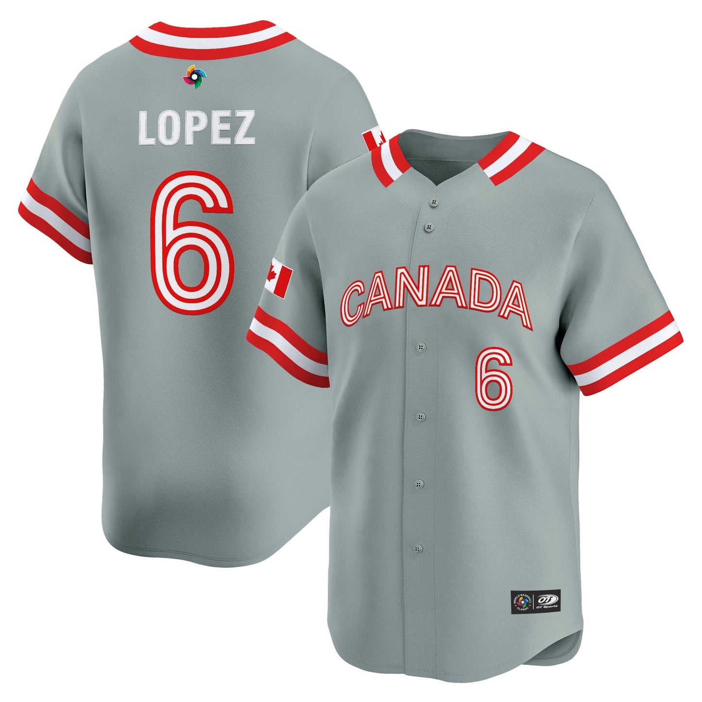 Men's Team Canada World Baseball Classic Vapor Premier Jersey - 2026 Roster (Projected Number) - All Stitched
