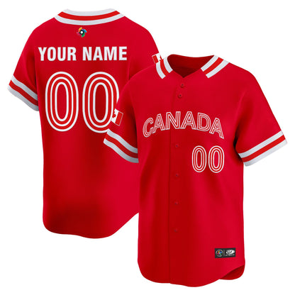 Team Canada World Baseball Classic Vapor Premier Custom Jersey - 2026 Roster (Projected Number) - All Stitched