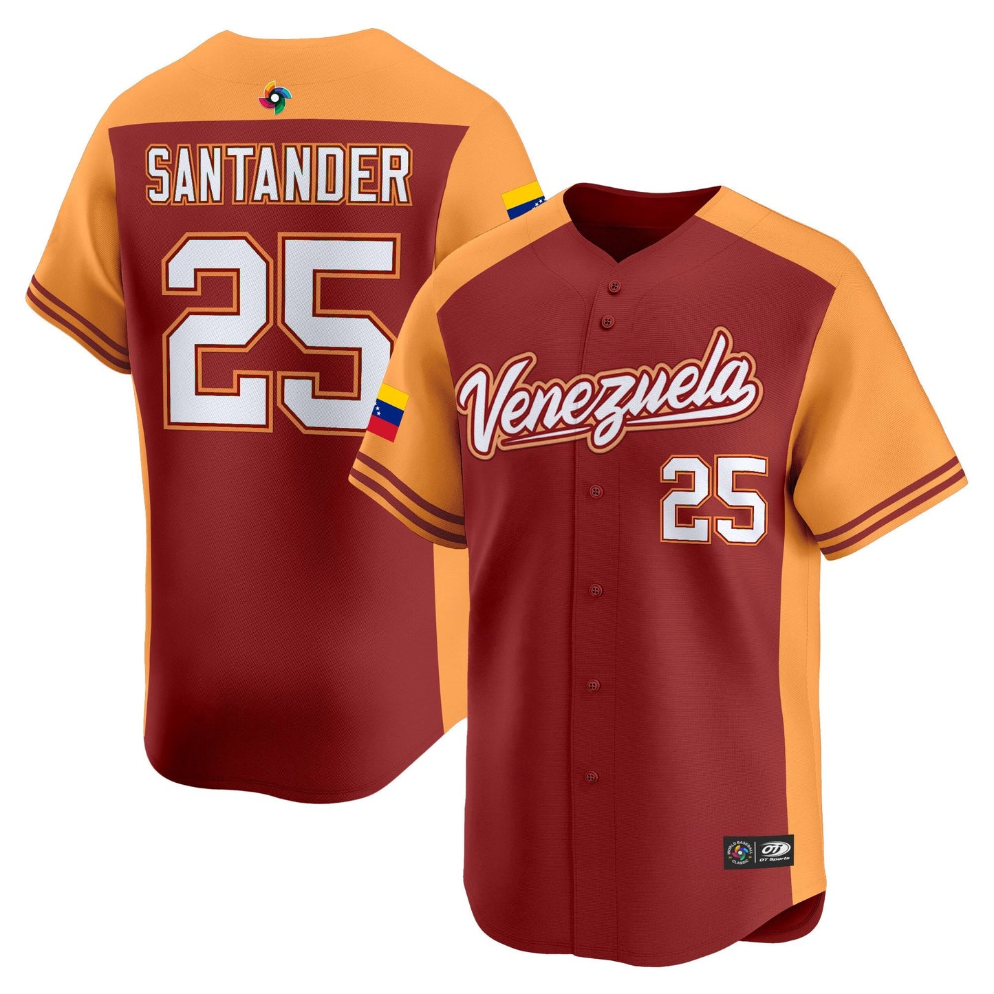 Men's Team Venezuela World Baseball Classic Vapor Premier Jersey - 2026 Roster - All Stitched