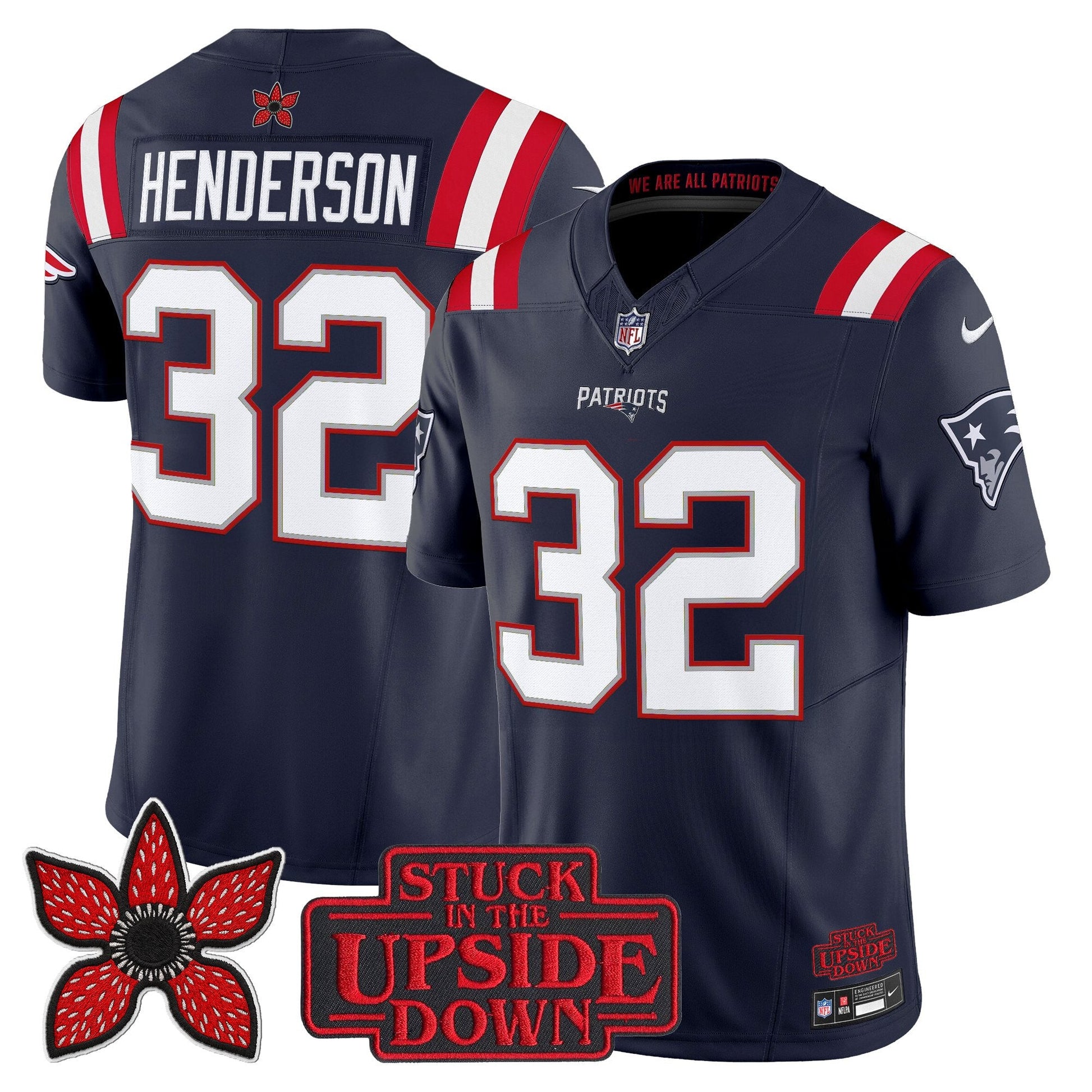 Men's New England Patriots 'Stranger Things Edition' Vapor Limited Jersey V2 - All Stitched