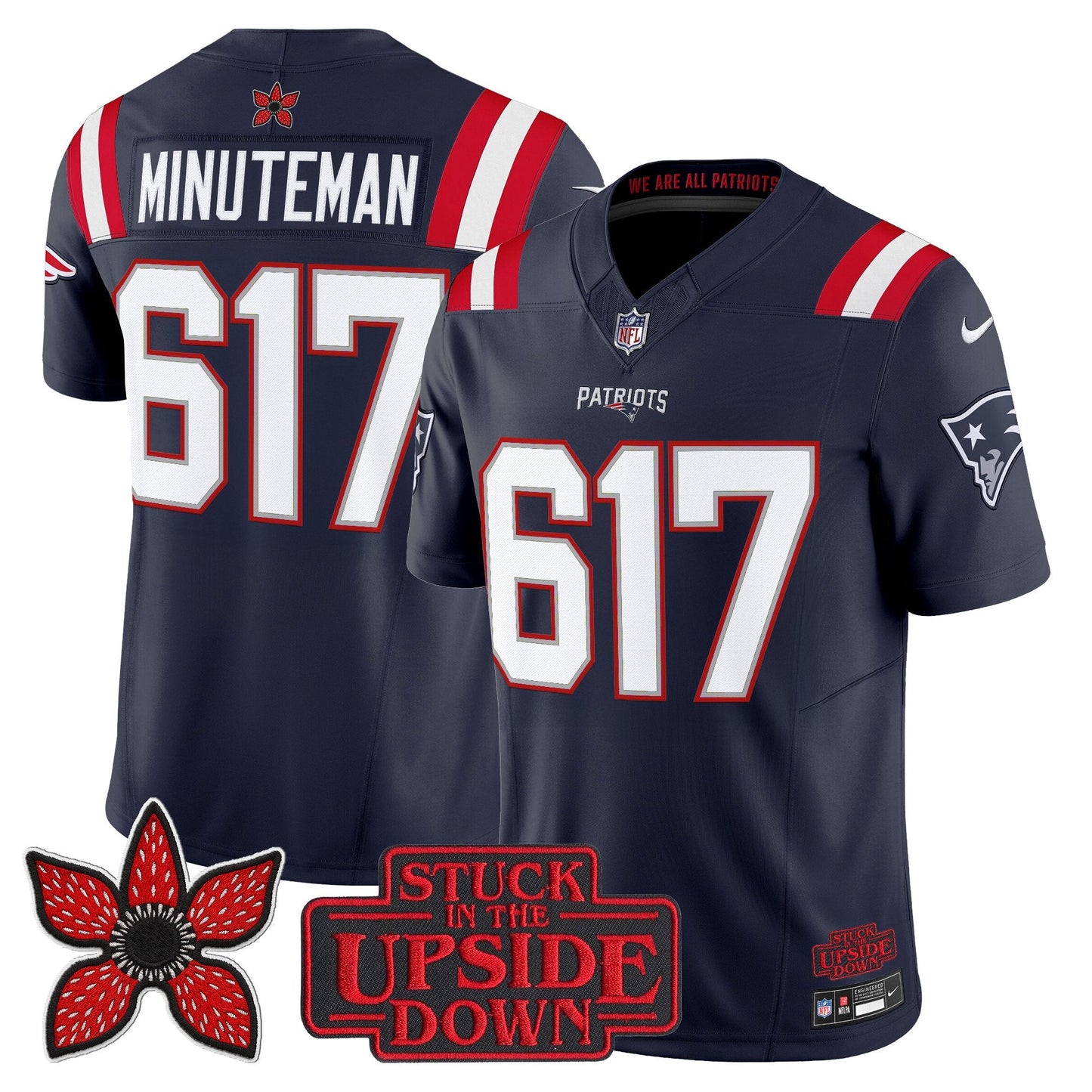 Men's New England Patriots 'Stranger Things Edition' Vapor Limited Jersey V2 - All Stitched