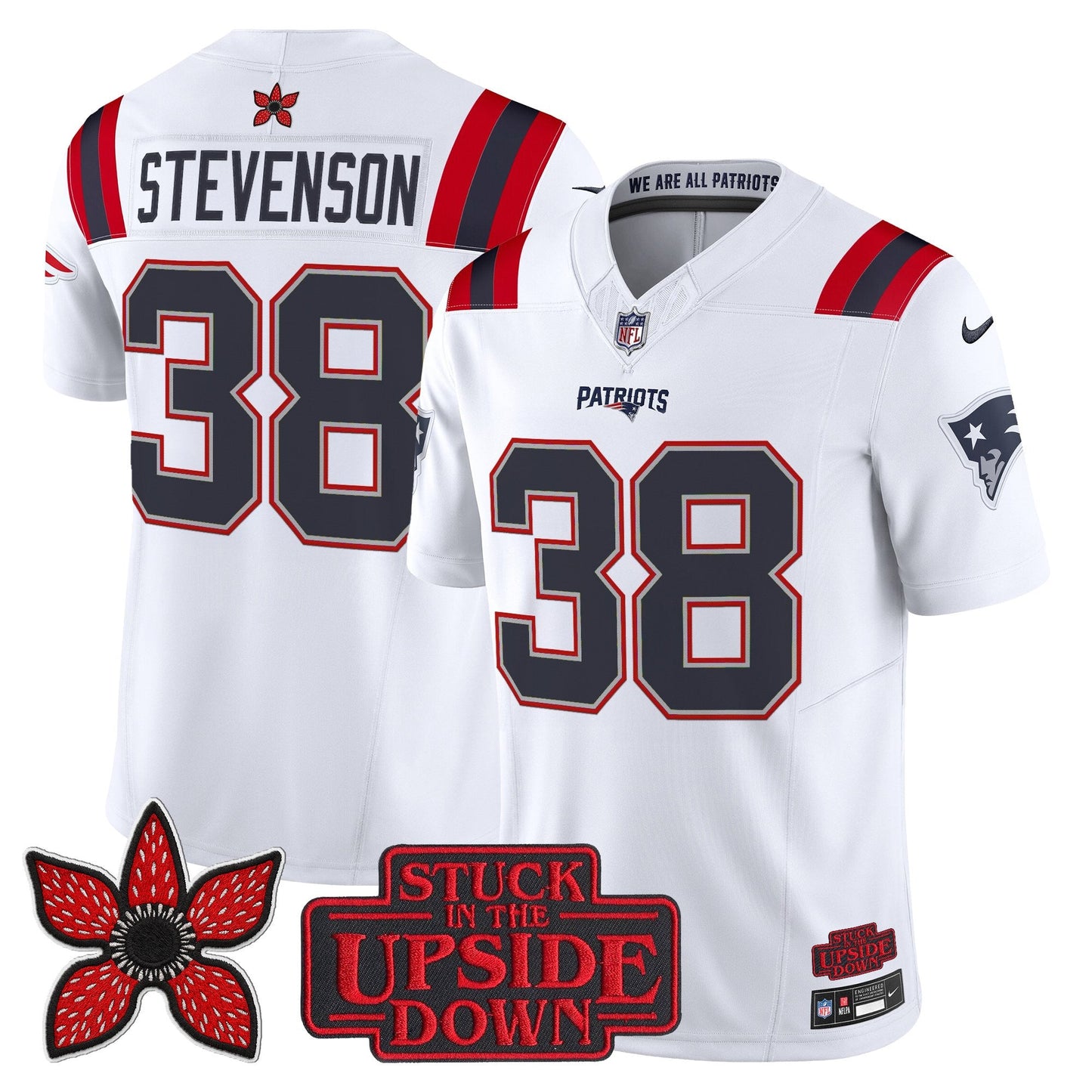 Men's New England Patriots 'Stranger Things Edition' Vapor Limited Jersey V2 - All Stitched