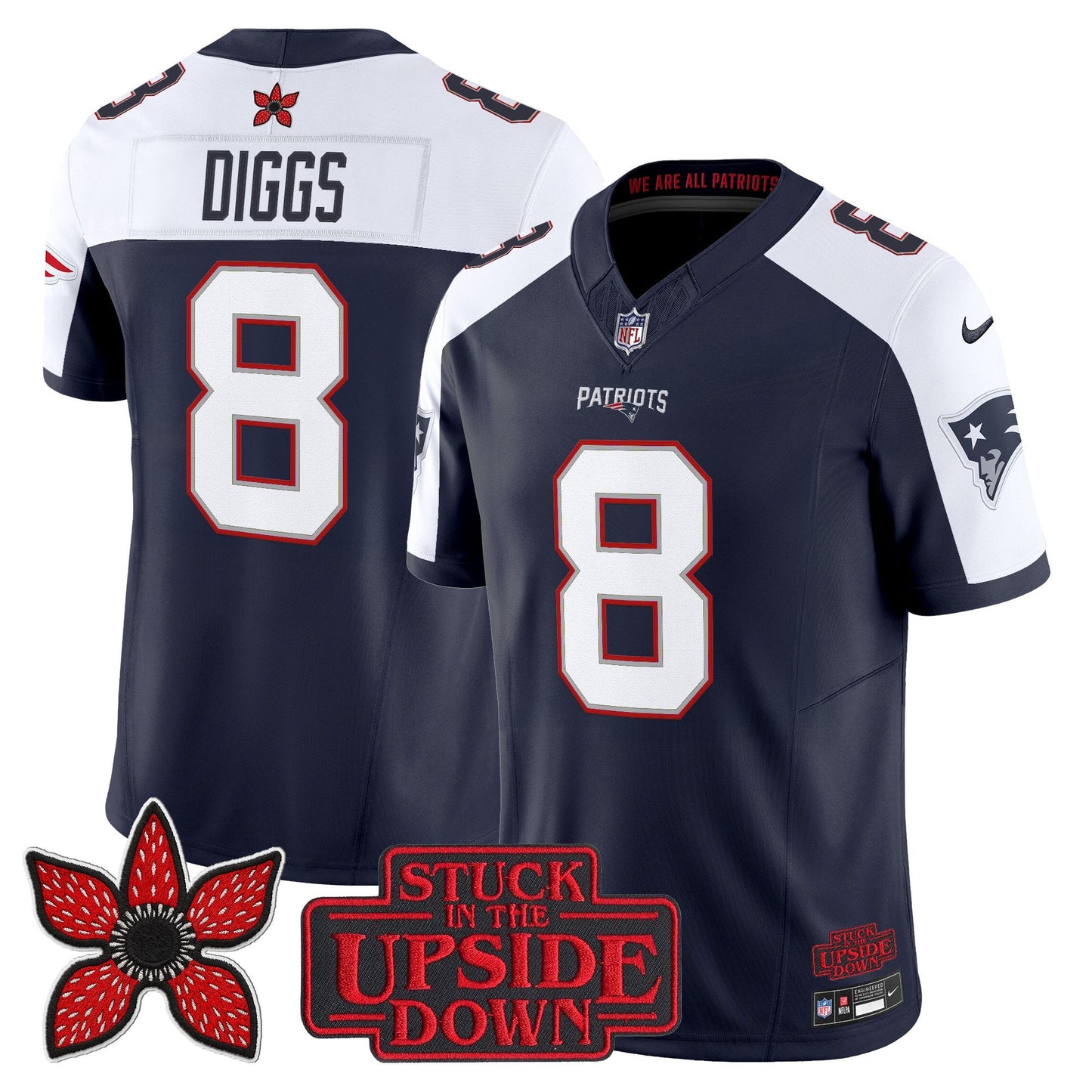 Men's New England Patriots 'Stranger Things Edition' Vapor Limited Jersey V2 - All Stitched