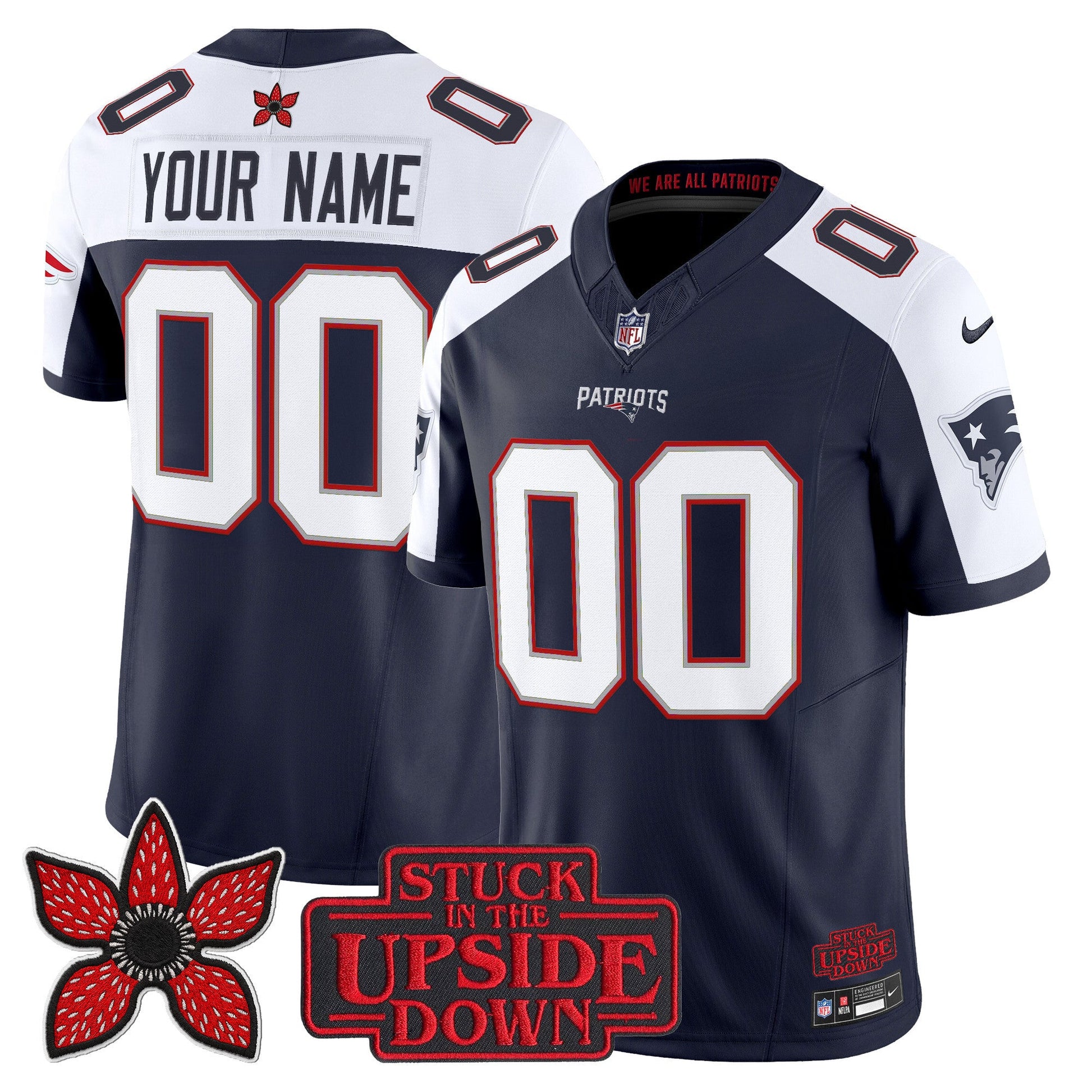 New England Patriots 'Stranger Things Edition' Vapor Limited Custom Jersey V2 - All Stitched