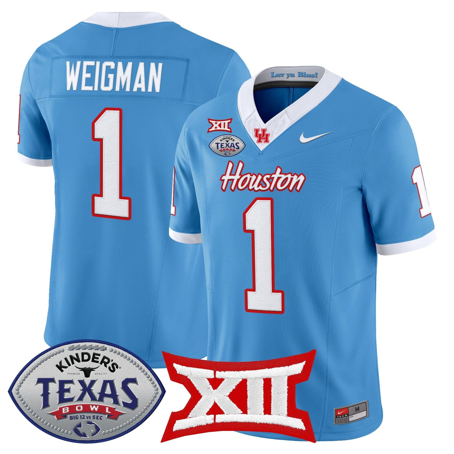 Men's Houston Cougars 2025 Texas Bowl Vapor Limited Jersey - All Stitched