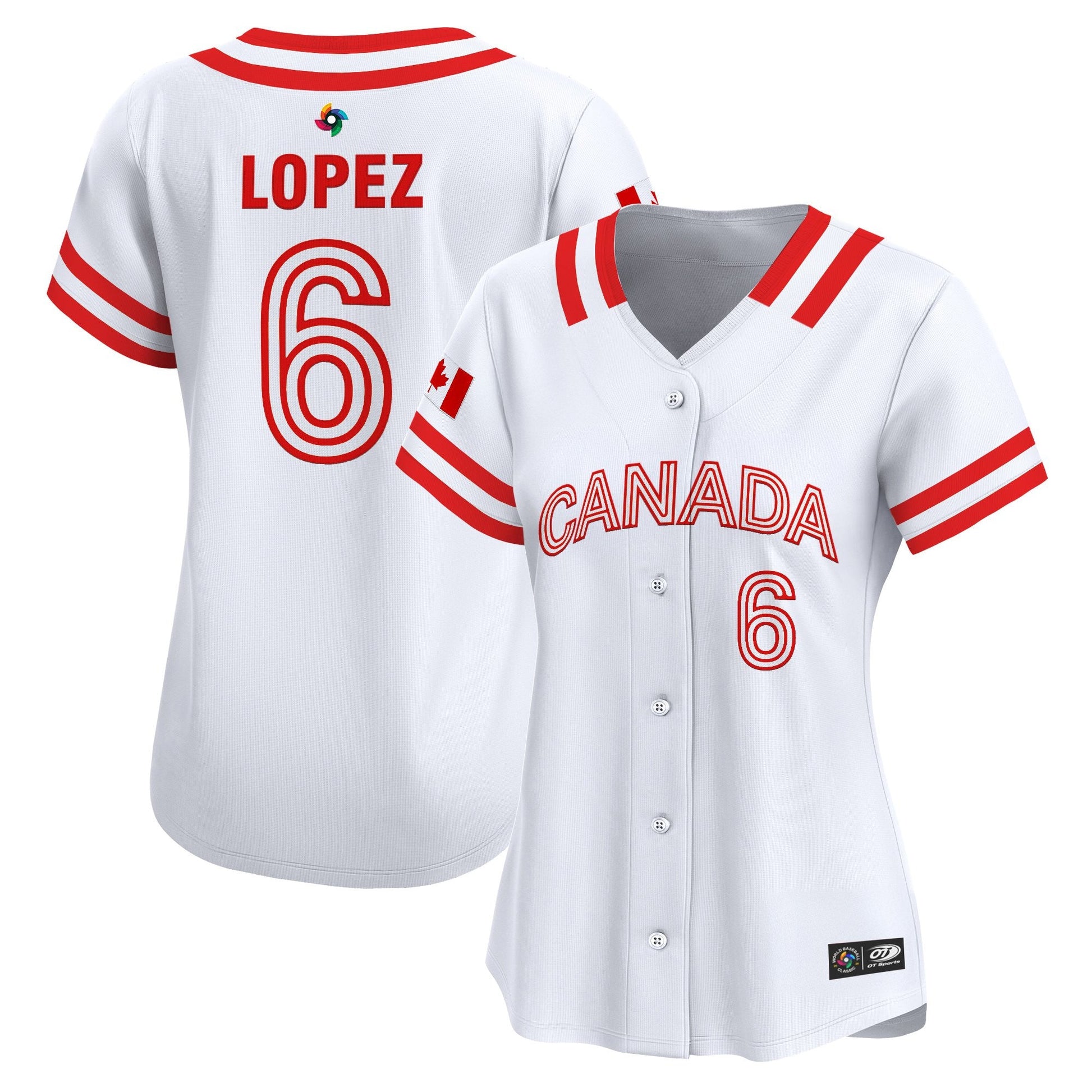 Women's Team Canada World Baseball Classic Vapor Premier Jersey - 2026 Roster (Projected Number) - All Stitched