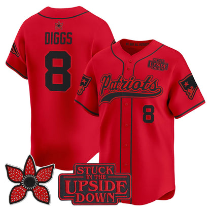 Men's New England Patriots 'Stranger Things Edition' Vapor Baseball Jersey - All Stitched