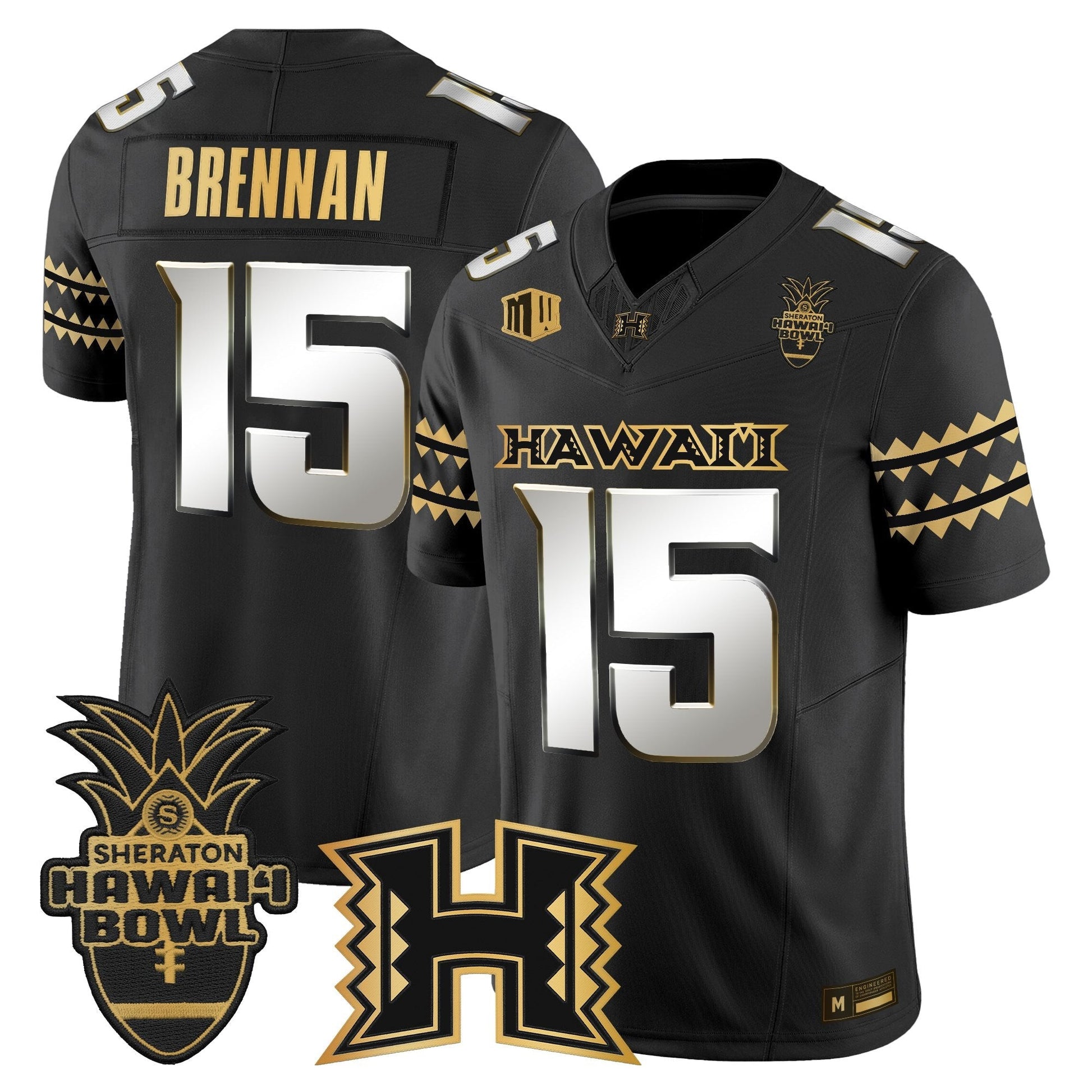 Men's Hawai'i Rainbow Warriors 2025 Hawai'i Bowl Gold Vapor Limited Jersey - All Stitched