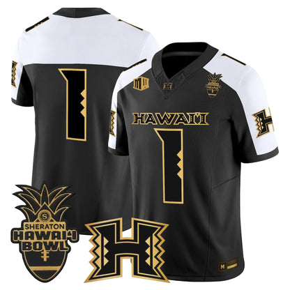 Men's Hawai'i Rainbow Warriors 2025 Hawai'i Bowl Gold Vapor Limited Jersey - All Stitched